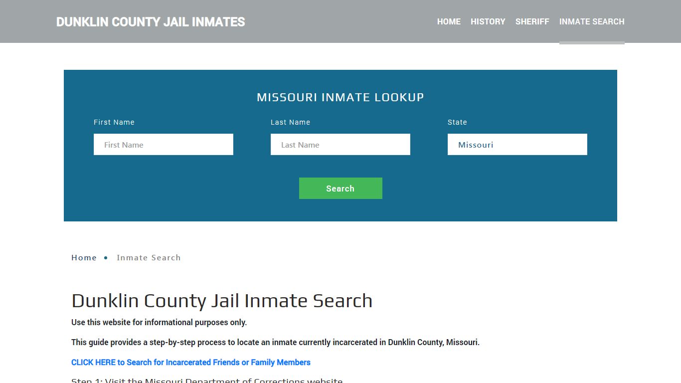 Dunklin County, MO Detainee Lookup