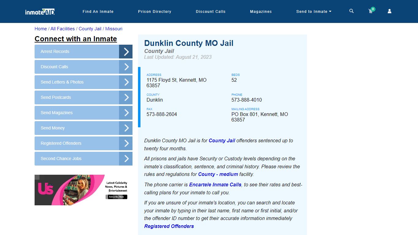 Dunklin County MO Jail - Inmate Locator