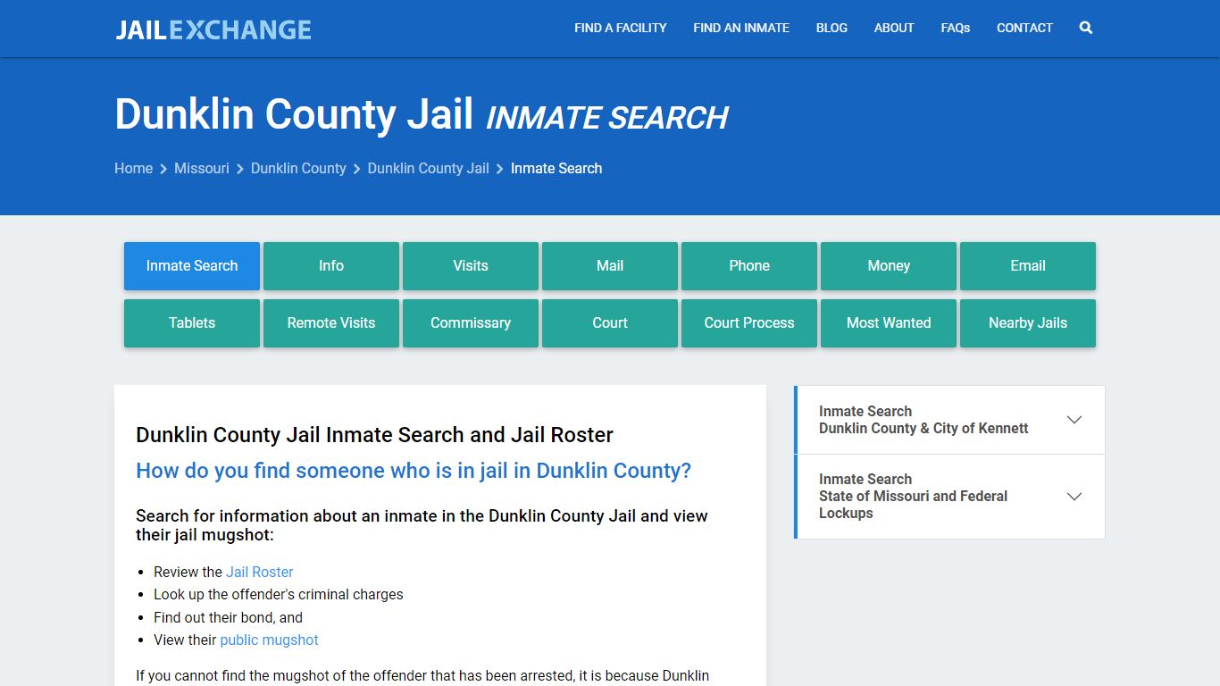 Inmate Search: Roster & Mugshots - Dunklin County Jail, MO