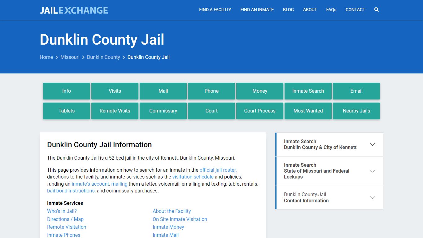 Dunklin County Jail, MO Inmate Search, Information